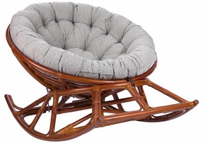 Кресло-качалка Papasan Rocker Chair (ротанг) на полозьях