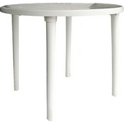 Стол пластиковый круглый 259-130-0022, D 90 см, цвет: белый