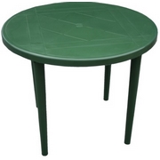 Стол пластиковый круглый 259-130-0022, D 90 см, цвет: темно-зеленый