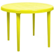 Стол пластиковый круглый 259-130-0022, D 90 см, цвет: желтый