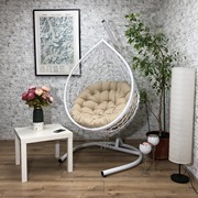 Подвесное кресло Bueno Light среднее (белое, подушка бежевая)