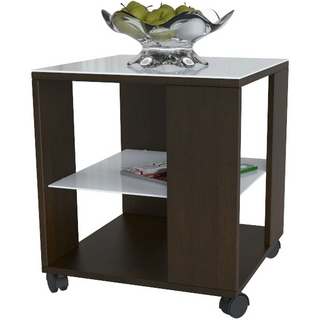 Стол BeautyStyle 6 (венге-белое стекло) 45х45 см