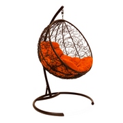 Подвесное кресло Круглый Ротанг (коричневый-оранжевый) иск.ротанг