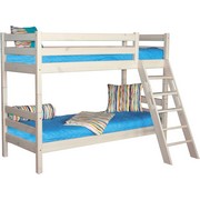 Кровать Соня 10 с наклонной лестницей 80х190 см (белая)