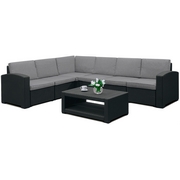 Комплект мебели с имит.иск.ротанга Grand 5 (тёмно-серый, светло-серый)