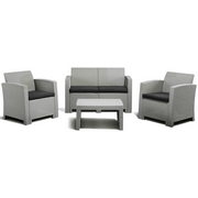 Комплект мебели с имит.иск.ротанга Life 4 (светло-серый, тёмно-серый)