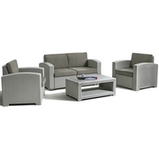 Комплект мебели с имит.иск.ротанга Lux 4 (светло-серый, серо-бежевый)