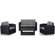 Комплект мебели с имит.иск.ротанга Lux 4 (тёмно-серый, светло-серый)