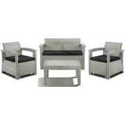 Комплект мебели с имит.иск.ротанга Soft 4 (светло-серый, тёмно-серый)