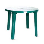Стол из пластика АГР круглый (диаметр 90 см) зеленый