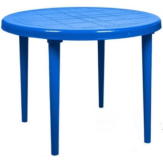 Стол пластиковый круглый 259-130-0022, D 90 см, цвет: синий