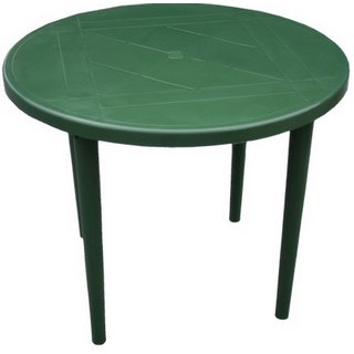 Стол пластиковый круглый 259-130-0022, D 90 см, цвет: темно-зеленый