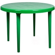 Стол пластиковый круглый 259-130-0022, D 90 см, цвет: зеленый