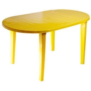 Стол пластиковый овальный 259-130-0021, цвет: желтый