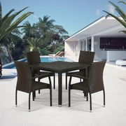 Комплект мебели Пинар T257A-Y379A-W53 Brown 4Pcs (стол и 4 кресла)