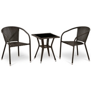 Комплект мебели Грас T25A-Y137C-W53 Brown 2Pcs (стол и 2 кресла)