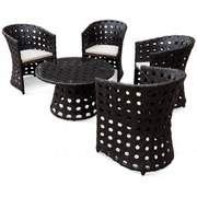 Набор мебели КМ0009 (чёрный) стол, 4 кресла