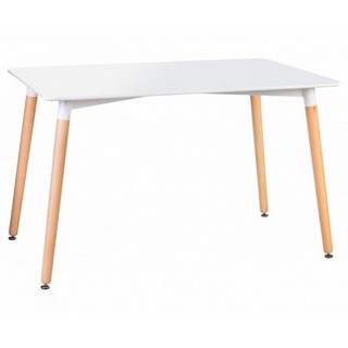 Стол обеденный SERRA WIDE (ножки светлый бук, столешница белая)