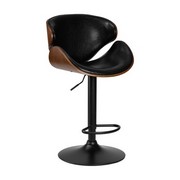Стул барный KARTER BLACK (коричневый орех дерево (BWW), черный PU)