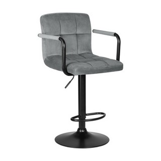 Стул барный KRUGER ARM BLACK (серый велюр (MJ9-75))