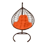 Подвесное кресло Кокон XL иск.ротанг (коричневый-оранжевый)