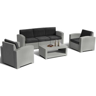 Комплект мебели с имит.иск.ротанга Lux 5 (светло-серый, тёмно-серый)