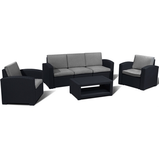Комплект мебели с имит.иск.ротанга Lux 5 (тёмно-серый, светло-серый)
